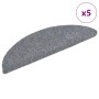 5 db öntapadós lépcsőszőnyeg 56 x 17 x 3 cm világosszürke félkör alakú