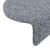5 db öntapadós lépcsőszőnyeg 56 x 17 x 3 cm világosszürke félkör alakú