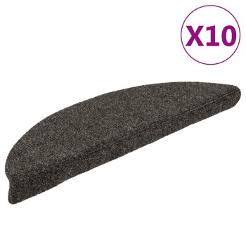 10 db öntapadós lépcsőszőnyeg 56 x 17 x 3 cm antracit félkör alakú