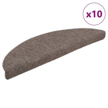 10 db öntapadós lépcsőszőnyeg 56 x 17 x 3 cm bézs félkör alakú
