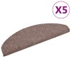 5 db öntapadós lépcsőszőnyeg 65 x 21 x 4 cm világosbarna félkör alakú nagy