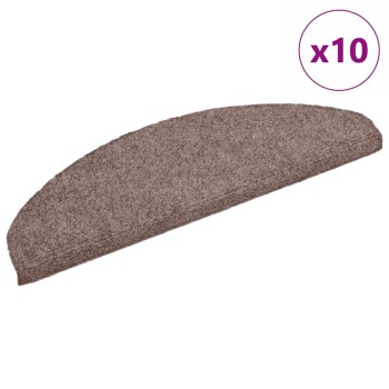 10 db öntapadós lépcsőszőnyeg 65 x 21 x 4 cm világosbarna félkör alakú nagy
