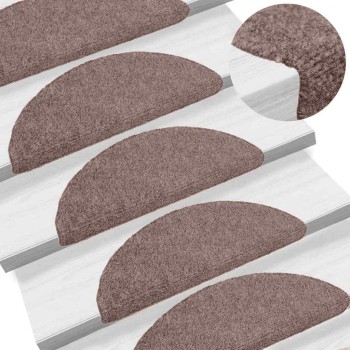 10 db öntapadós lépcsőszőnyeg 65 x 21 x 4 cm világosbarna félkör alakú nagy