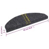 5 db öntapadós lépcsőszőnyeg 65 x 21 x 4 cm sötétszürke félkör alakú nagy