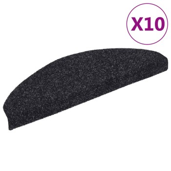 10 db öntapadós lépcsőszőnyeg 65 x 21 x 4 cm fekete, nagy félkör alakú