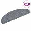 10 db öntapadós lépcsőszőnyeg 65 x 21 x 4 cm világosszürke félkör alakú nagy