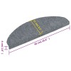 10 db öntapadós lépcsőszőnyeg 65 x 21 x 4 cm világosszürke félkör alakú nagy