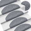 10 db öntapadós lépcsőszőnyeg 65 x 21 x 4 cm világosszürke félkör alakú nagy