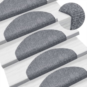 10 db öntapadós lépcsőszőnyeg 65 x 21 x 4 cm világosszürke félkör alakú nagy
