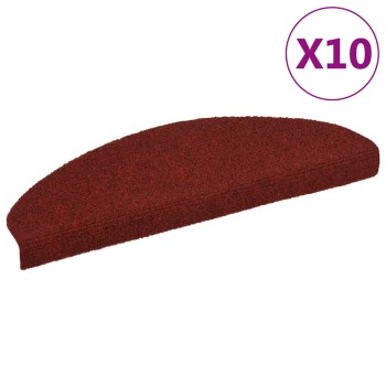 10 db öntapadós lépcsőszőnyeg 65 x 21 x 4 cm bordói piros félkör alakú nagy