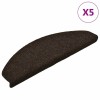 5 db öntapadós lépcsőszőnyeg 65 x 21 x 4 cm sötétbarna félkör alakú nagy
