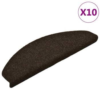 10 db öntapadós lépcsőszőnyeg 65 x 21 x 4 cm sötétbarna félkör alakú nagy