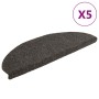 5 db öntapadós lépcsőszőnyeg 65 x 21 x 4 cm antracitszürke félkör alakú nagyméretű