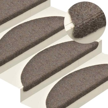 10 db öntapadós lépcsőszőnyeg 65 x 21 x 4 cm bézs félkör alakú nagy