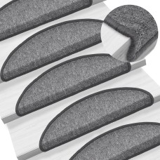 10 db sötétszürke félkör alakú lépcsőszőnyeg 56 x 17 x 3 cm