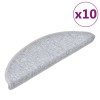 10 db világosszürke félkör alakú lépcsőszőnyeg 56 x 17 x 3 cm
