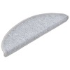 10 db világosszürke félkör alakú lépcsőszőnyeg 56 x 17 x 3 cm
