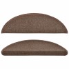 10 db lépcsőszőnyeg 56 x 17 x 3 cm kávébarna félkör alakú lépcsőszőnyeg