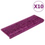 10 db lépcsőszőnyeg 65 x 21 x 4 cm lila téglalap alakú széllel