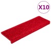 10 db piros, téglalap alakú szélű lépcsőszőnyeg 65 x 21 x 4 cm