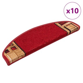 10 db piros öntapadó lépcsőszőnyeg 65x21x4 cm