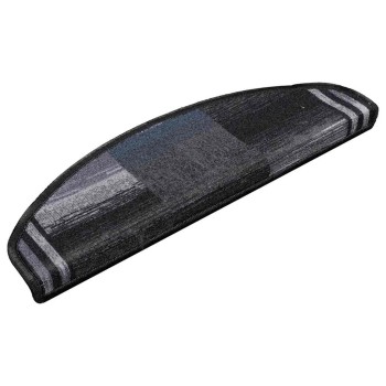 10 db fekete és szürke öntapadó lépcsőszőnyeg 65x21x4 cm