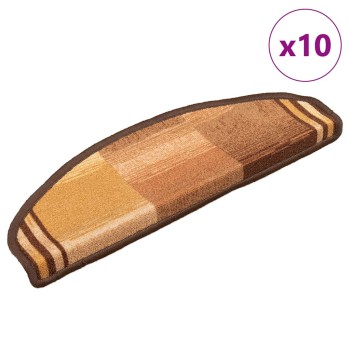10 db barna öntapadó lépcsőszőnyeg 65x21x4 cm
