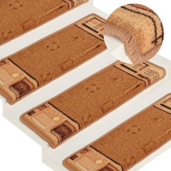 10 db bézs öntapadó lépcsőszőnyeg 65x21x4 cm