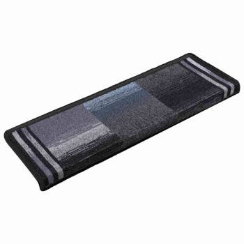 10 db fekete és szürke öntapadó lépcsőszőnyeg 65x21x4 cm