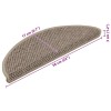 15 db szizál hatású sötét bézsszínű lépcsőszőnyeg 56x17x3 cm