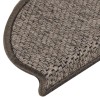 15 db szizál hatású szürke-bézs öntapadó lépcsőszőnyeg 65x21x4cm
