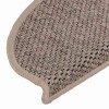 15 db szizál hatású sötét bézsszínű lépcsőszőnyeg 65x21x4 cm