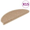 15 db szizál hatású homokszínű öntapadó lépcsőszőnyeg 65x21x4cm