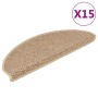 15 db szizál hatású homokszínű öntapadó lépcsőszőnyeg 65x21x4cm