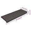 15 db szizál hatású antracitszürke lépcsőszőnyeg 65x21x4 cm