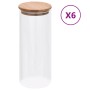 6 db üvegedény bambuszfedéllel 1000 ml