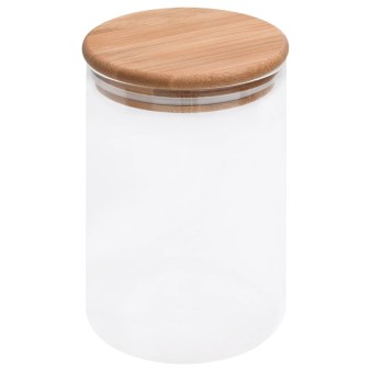 4 db üvegedény bambuszfedéllel 800 ml