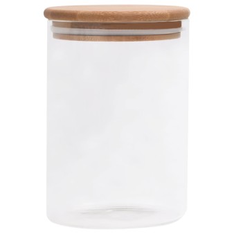 4 db üvegedény bambuszfedéllel 800 ml