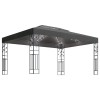 Antracitszürke dupla tetős pavilon led fényfüzérrel 3 x 4 m