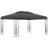 Antracitszürke pavilon led fényfüzérrel 3 x 4 m