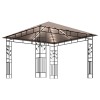 Tópszínű pavilon szúnyoghálóval/led fényfüzérrel 3 x 3 x 2,73 m