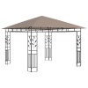 Tópszínű pavilon szúnyoghálóval/led fényfüzérrel 3 x 3 x 2,73 m