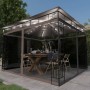 Tópszínű pavilon szúnyoghálóval/led fényfüzérrel 3 x 3 x 2,73 m