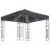Antracitszürke szövet pavilon led fényfüzérrel 3 x 3 m