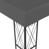Antracitszürke szövet pavilon led fényfüzérrel 3 x 3 m