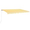 Sárga-fehér szélérzékelős és led-es napellenző 500 x 300 cm