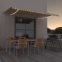 Sárga-fehér szélérzékelős és led-es napellenző 500 x 300 cm