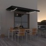 Antracitszürke kézzel kihúzható led-es napellenző 400 x 350 cm