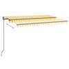 Sárga-fehér szélérzékelős és led-es napellenző 400x350 cm