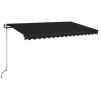 Antracitszürke szélérzékelős és led-es napellenző 450 x 350 cm